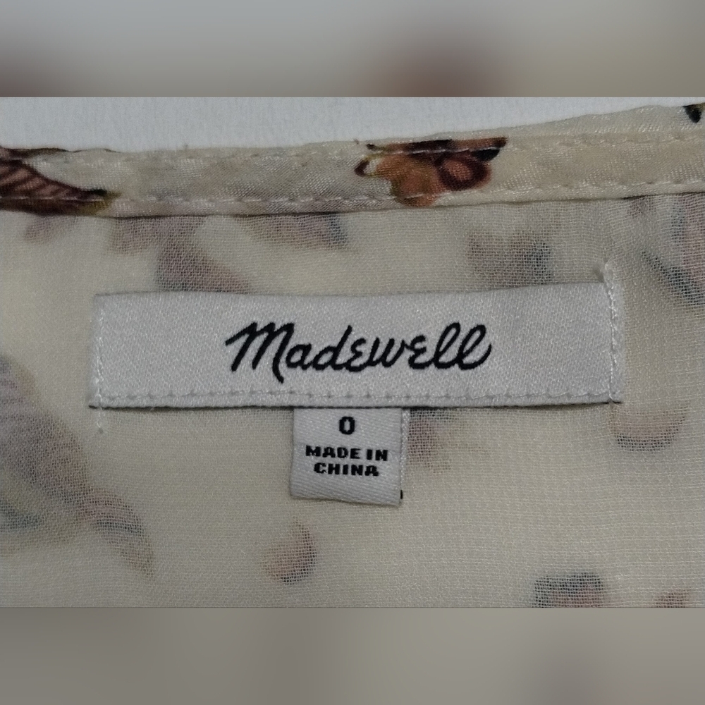 Madewell Cream Floral Blouse (0) - Picture 8 of 9